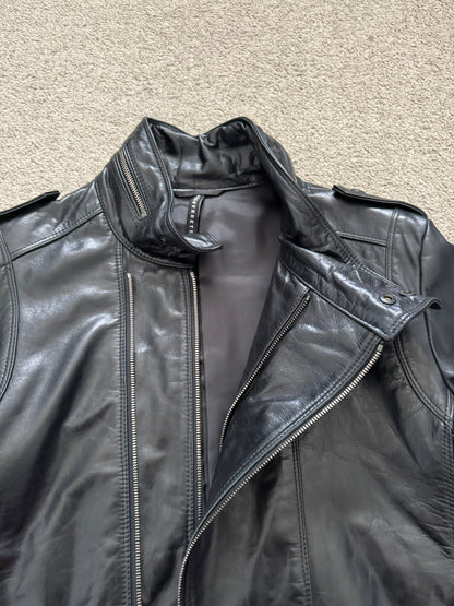 BLACKBARRETT by Neil Barrett Asymmetric Zip Leather Jacket