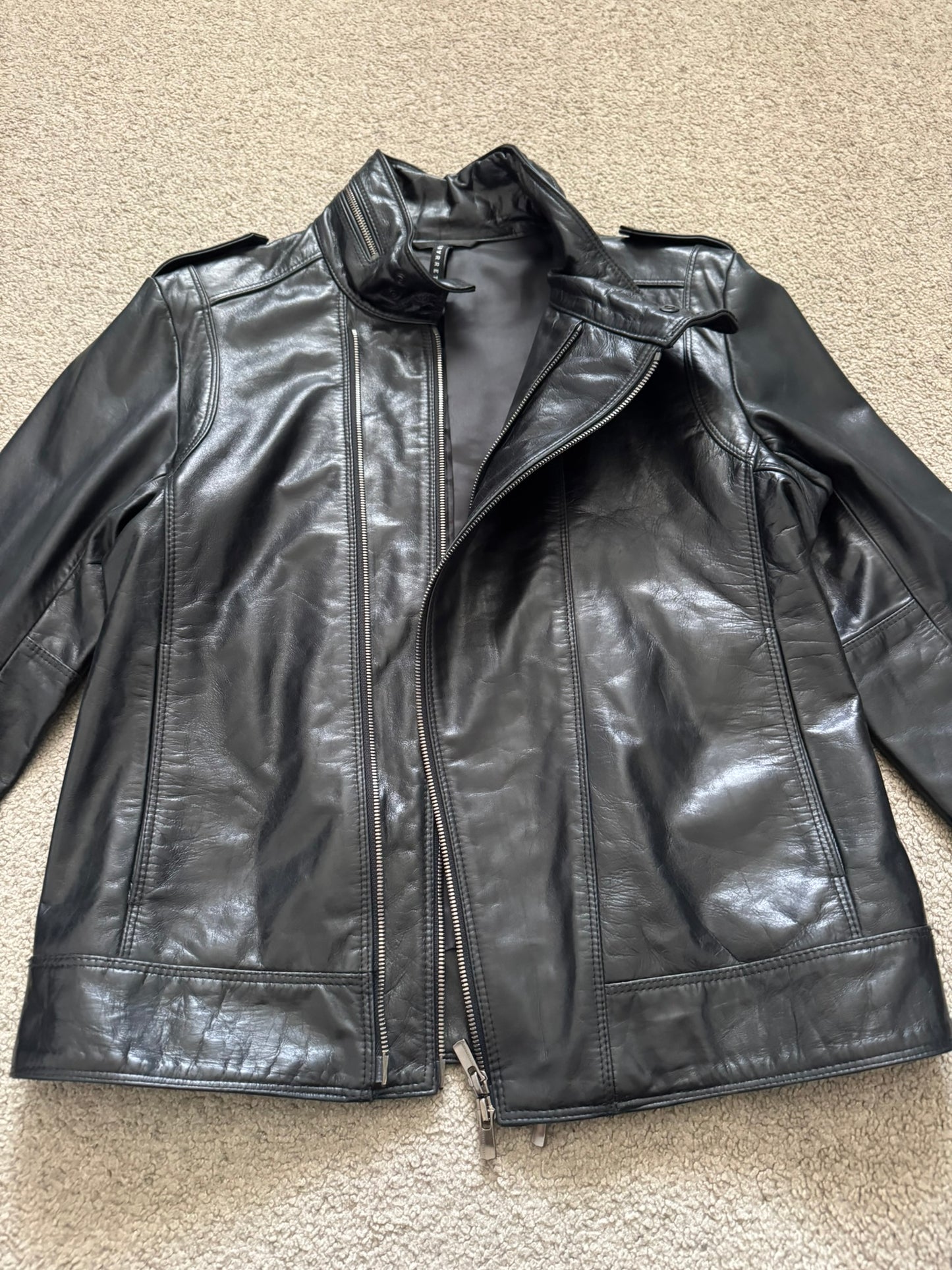 BLACKBARRETT by Neil Barrett Asymmetric Zip Leather Jacket