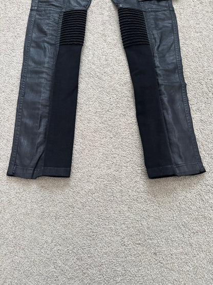FW13 Rick Owens DRKSHDW Black Waxed Memphis Biker Denim Jeans