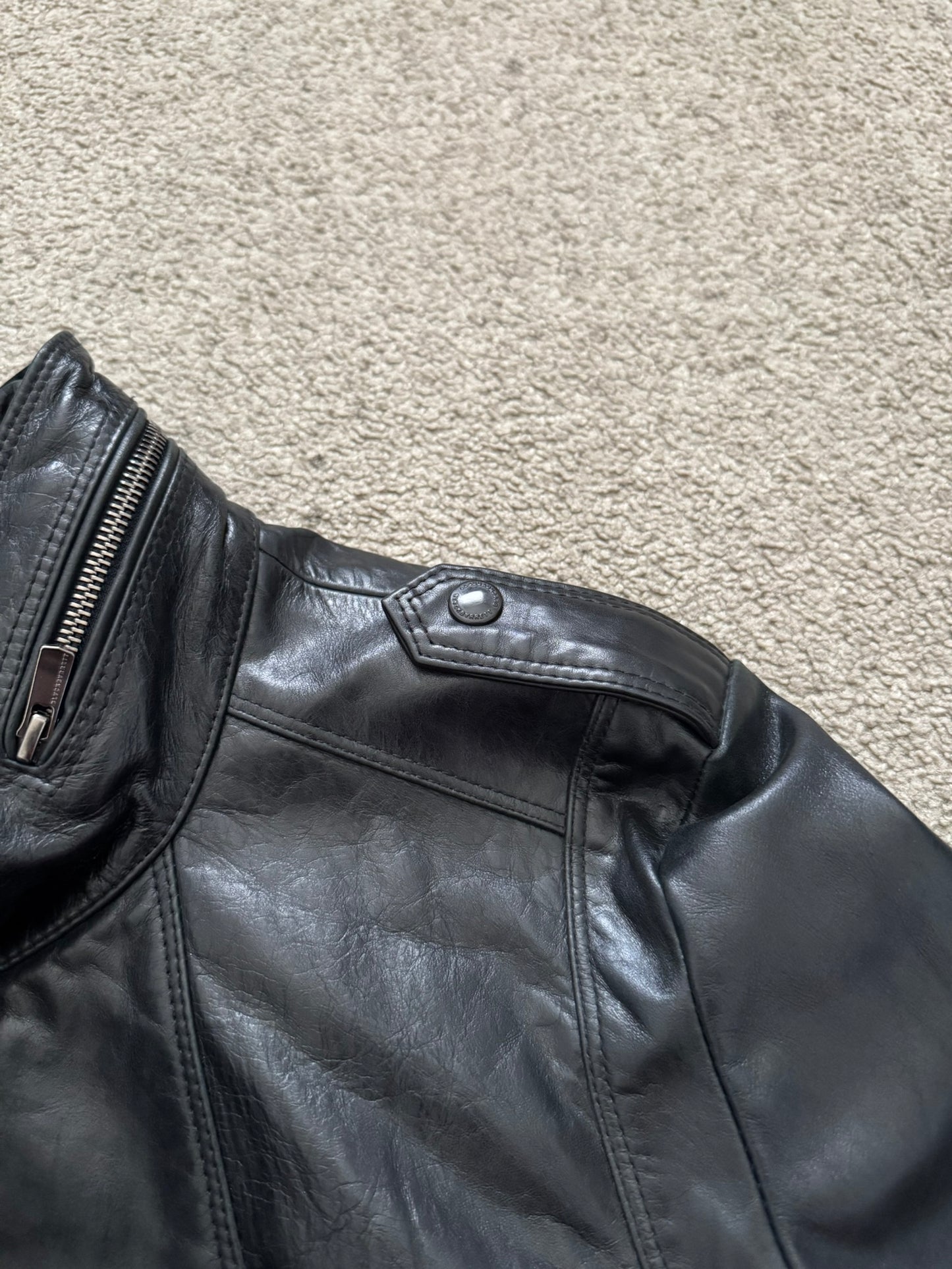 BLACKBARRETT by Neil Barrett Asymmetric Zip Leather Jacket