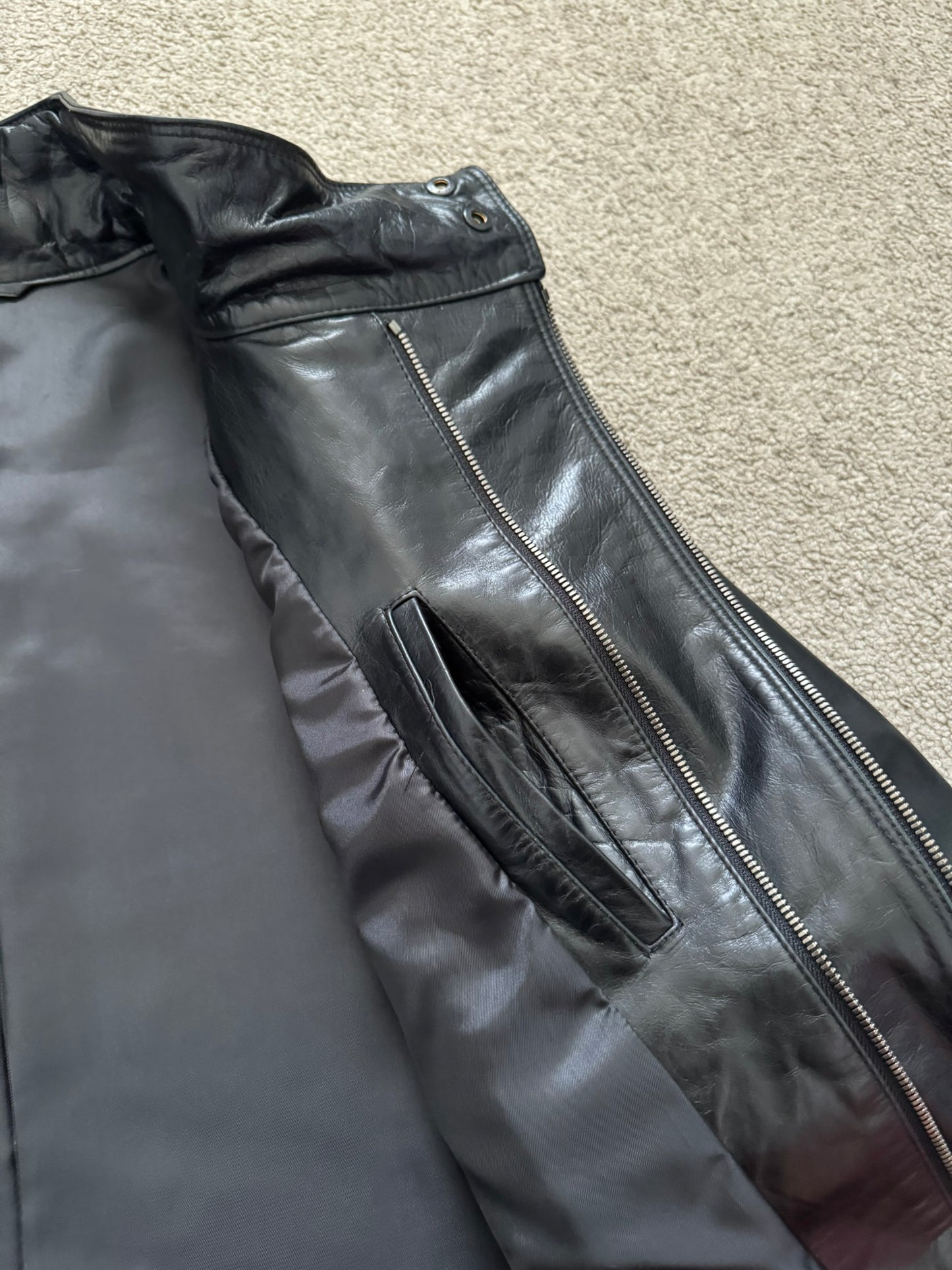 BLACKBARRETT by Neil Barrett Asymmetric Zip Leather Jacket