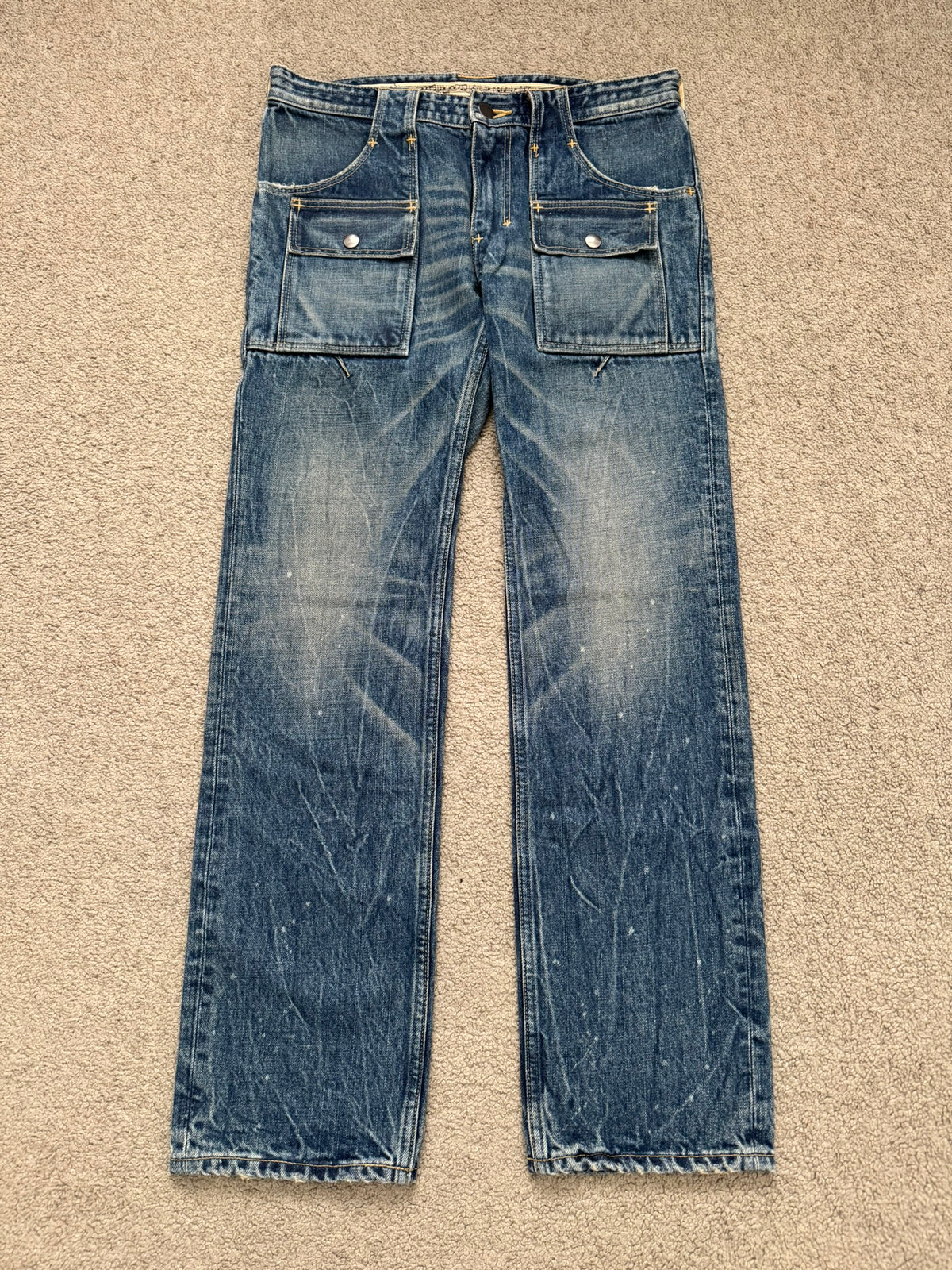 AW09 Number (N)ine Paint Cargo Bush Crying Heart Denim Jeans