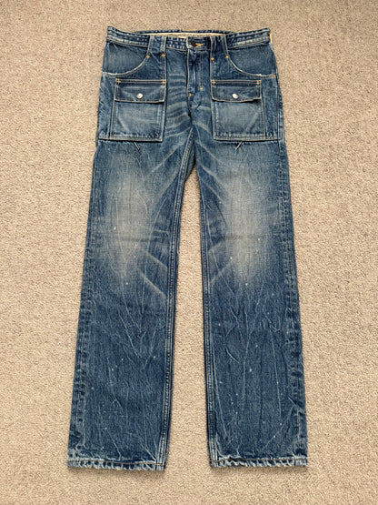 AW09 Number (N)ine Paint Cargo Bush Crying Heart Denim Jeans