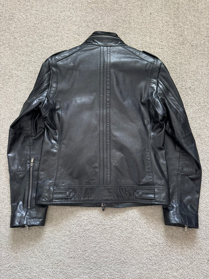 BLACKBARRETT by Neil Barrett Asymmetric Zip Leather Jacket