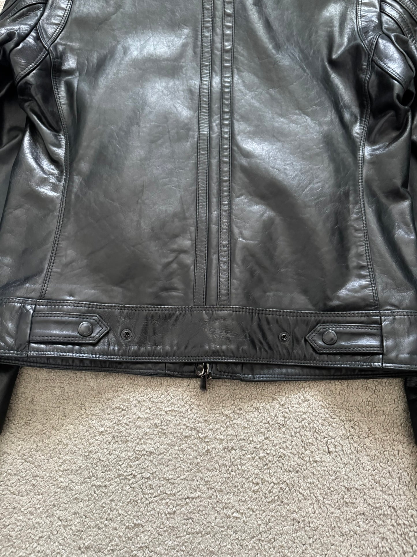BLACKBARRETT by Neil Barrett Asymmetric Zip Leather Jacket