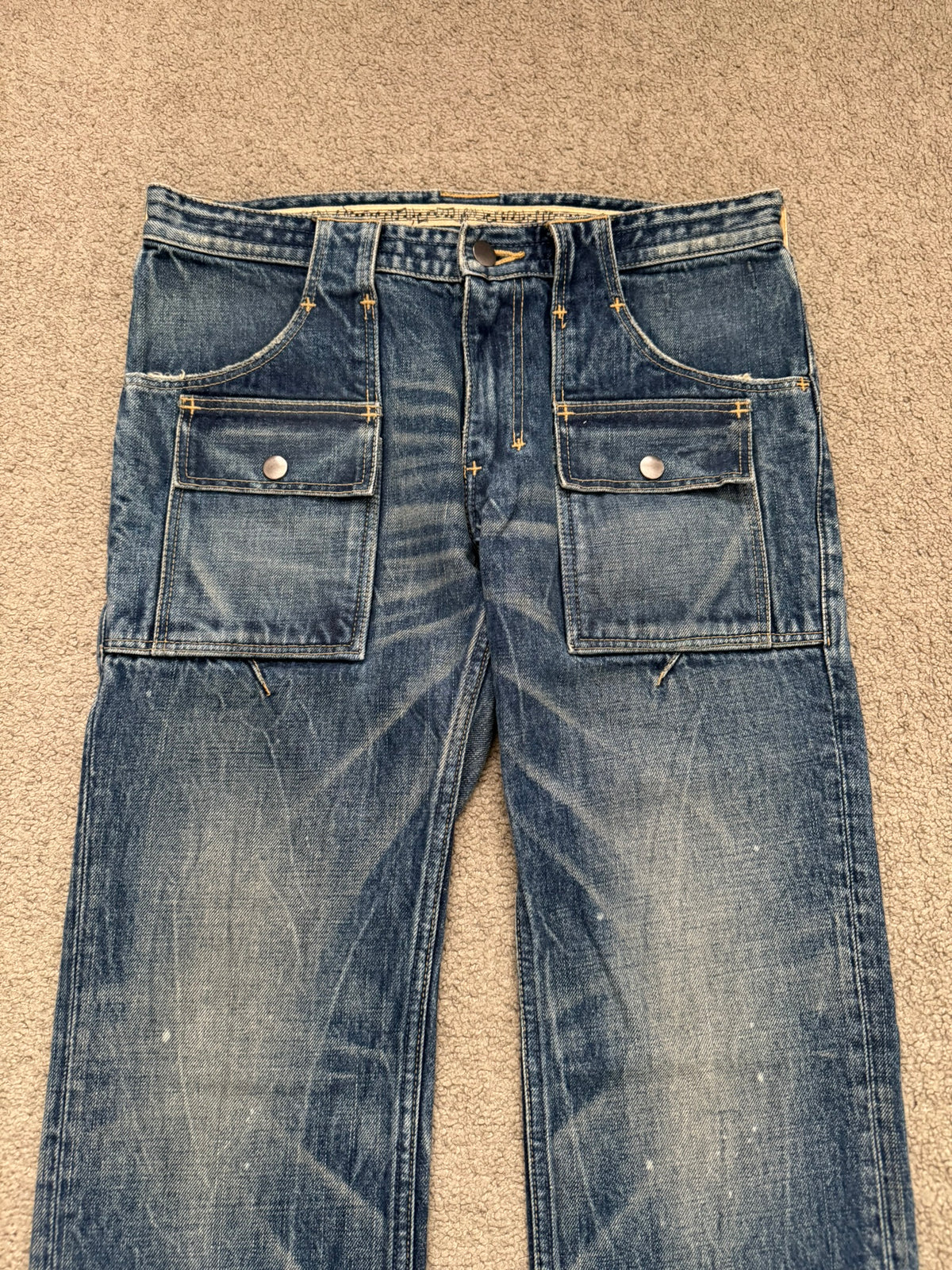 AW09 Number (N)ine Paint Cargo Bush Crying Heart Denim Jeans