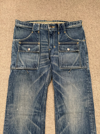 AW09 Number (N)ine Paint Cargo Bush Crying Heart Denim Jeans
