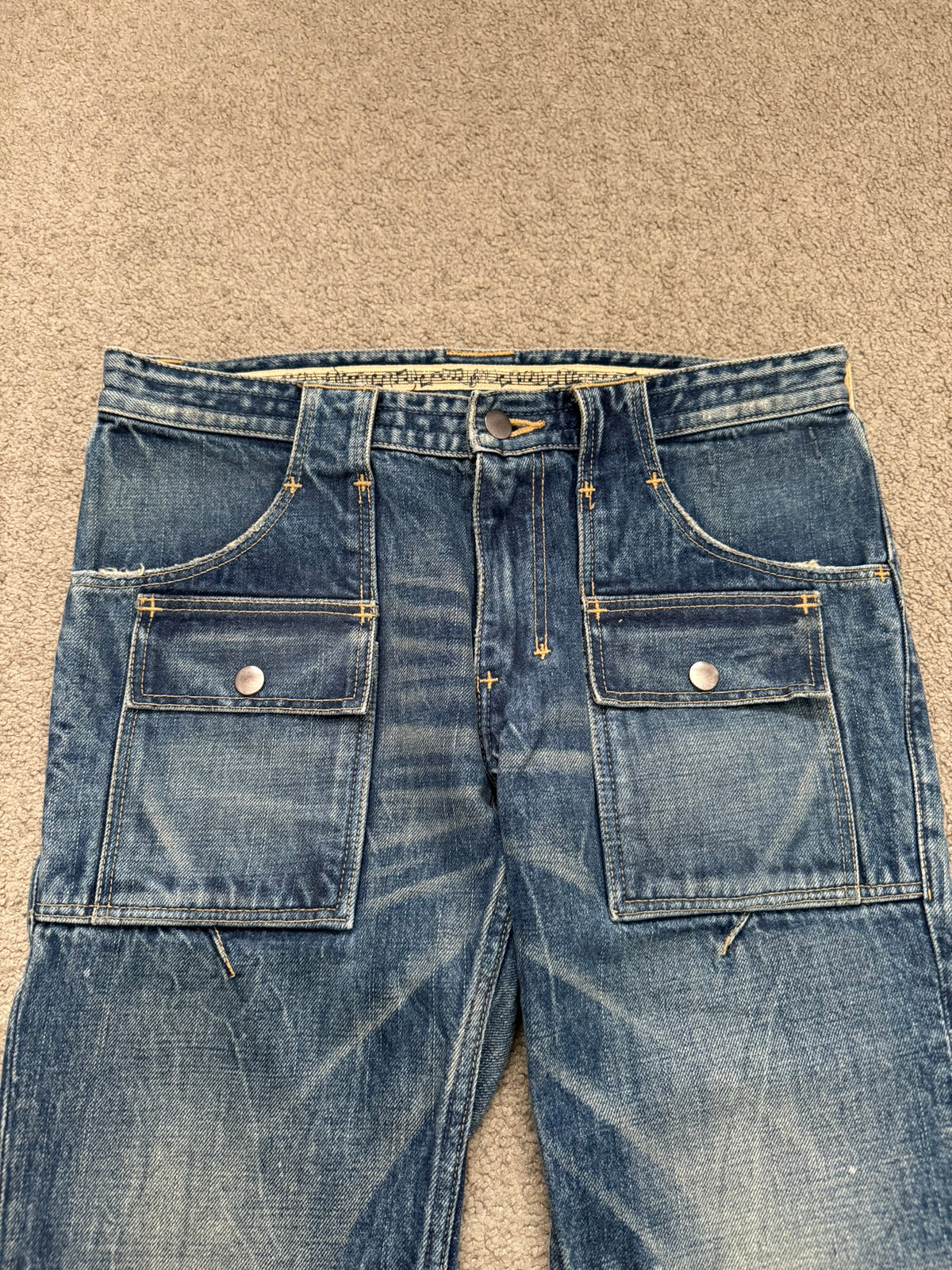 AW09 Number (N)ine Paint Cargo Bush Crying Heart Denim Jeans
