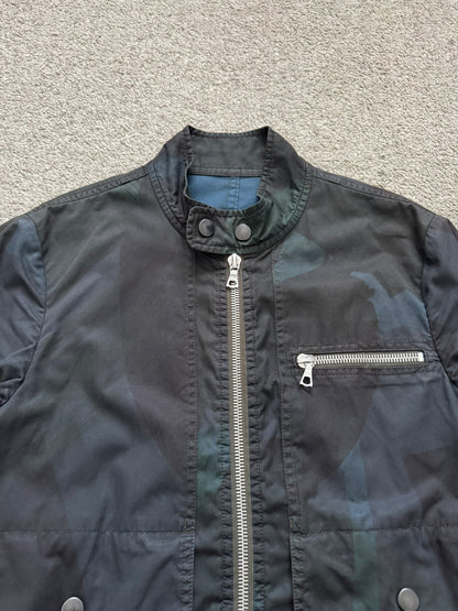 Dries Van Noten Camo Zipper Cargo Biker Jacket