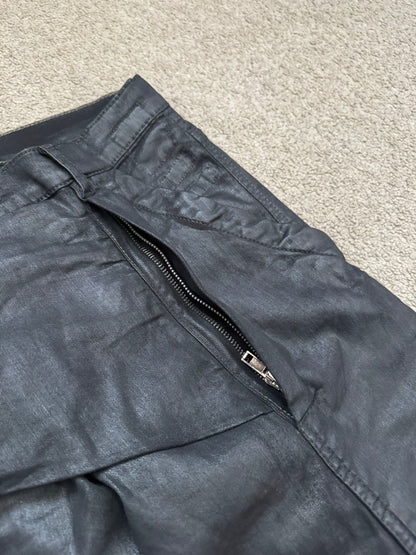 FW13 Rick Owens DRKSHDW Black Waxed Memphis Biker Denim Jeans