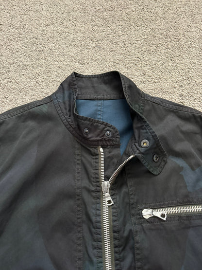 Dries Van Noten Camo Zipper Cargo Biker Jacket