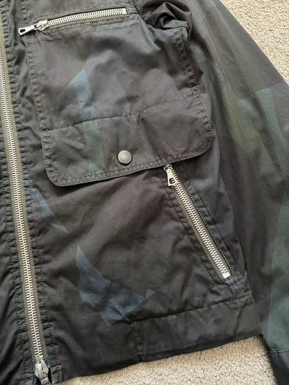 Dries Van Noten Camo Zipper Cargo Biker Jacket