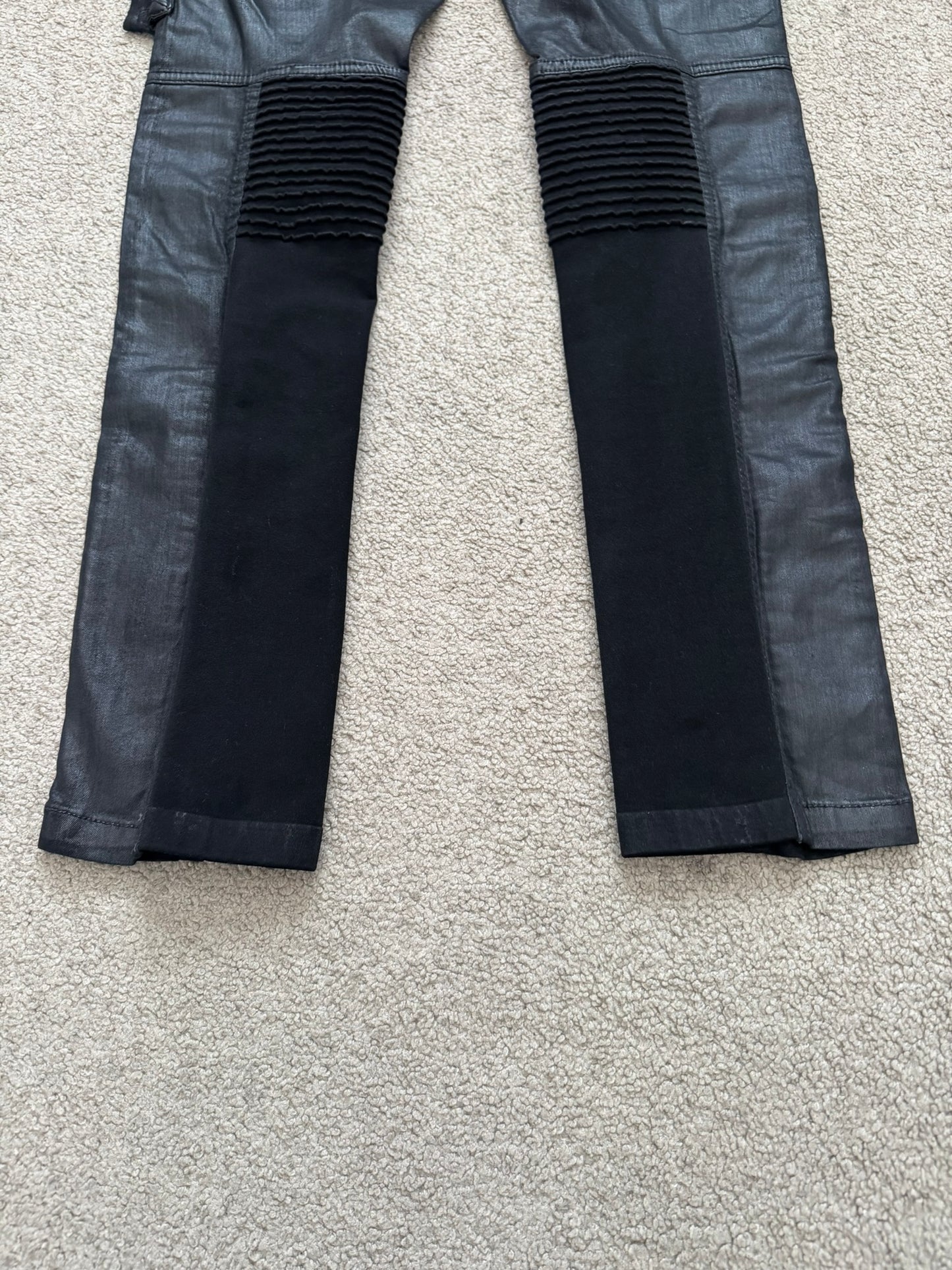 FW13 Rick Owens DRKSHDW Black Waxed Memphis Biker Denim Jeans