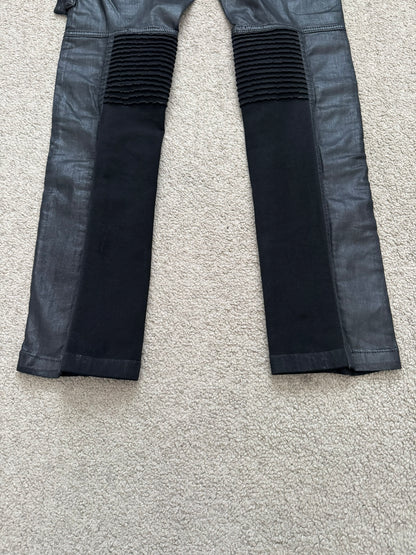 FW13 Rick Owens DRKSHDW Black Waxed Memphis Biker Denim Jeans