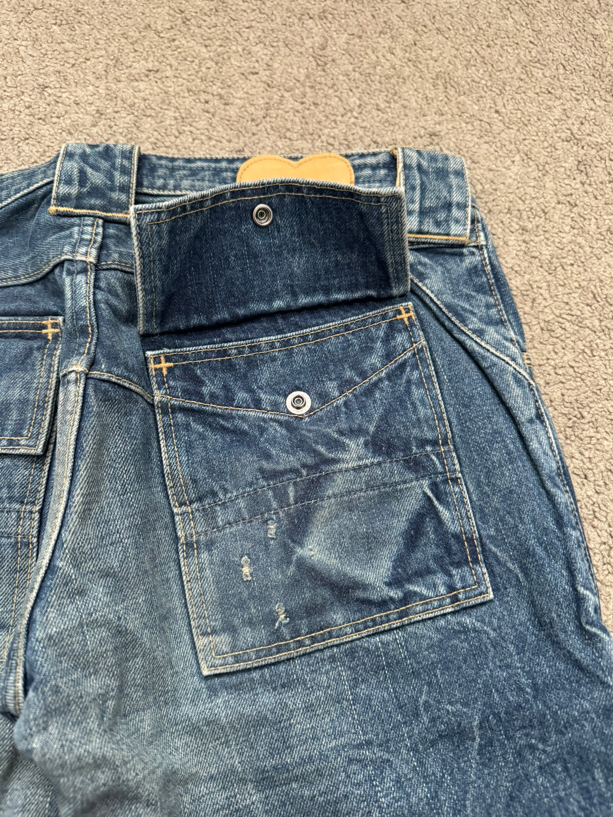 AW09 Number (N)ine Paint Cargo Bush Crying Heart Denim Jeans
