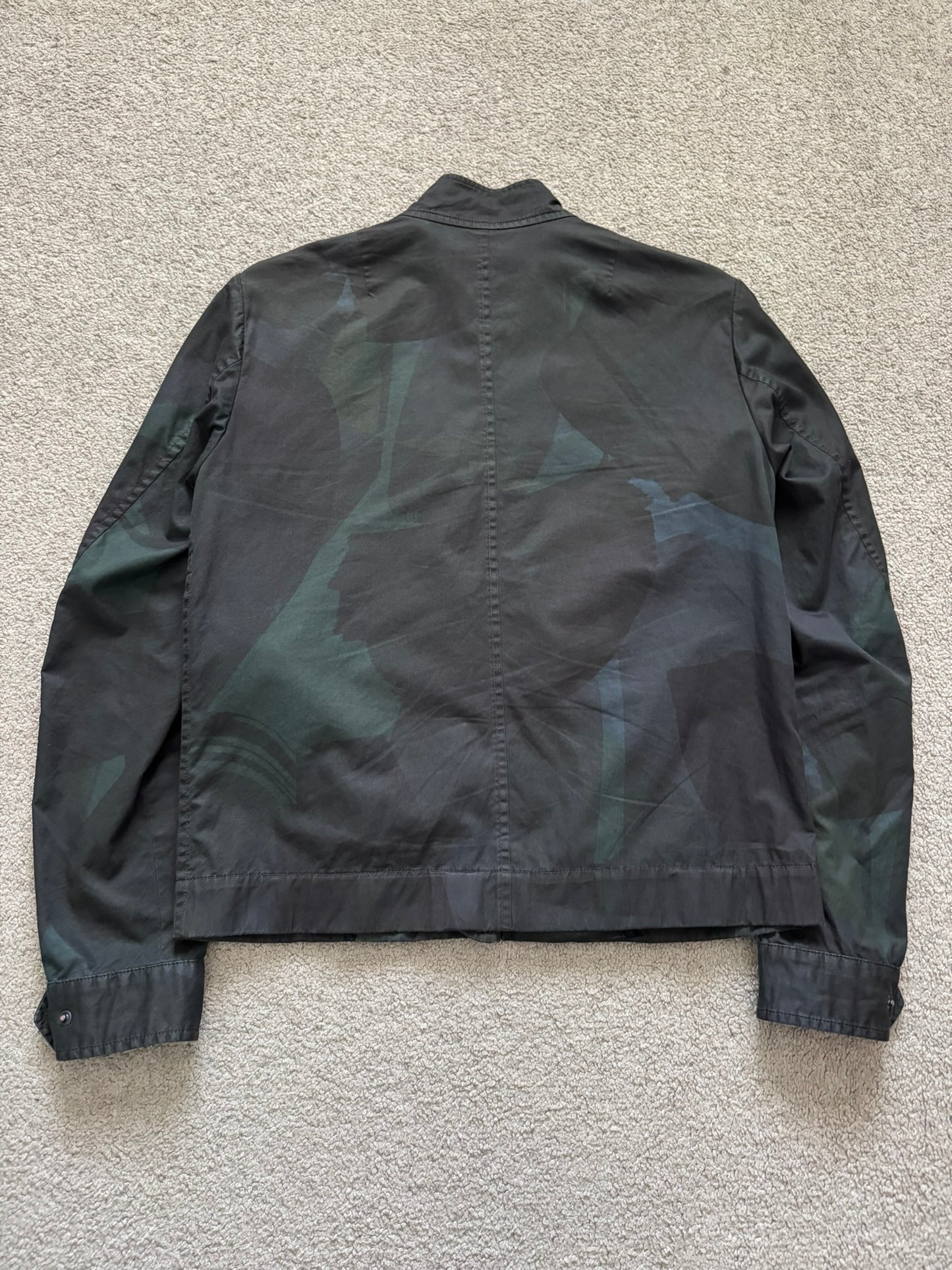 Dries Van Noten Camo Zipper Cargo Biker Jacket