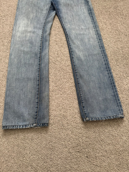 SS08 Dior Homme by Kris Van Assche Light Washed Blue Silver Denim Jeans