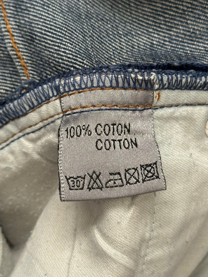 SS08 Dior Homme by Kris Van Assche Light Washed Blue Silver Denim Jeans