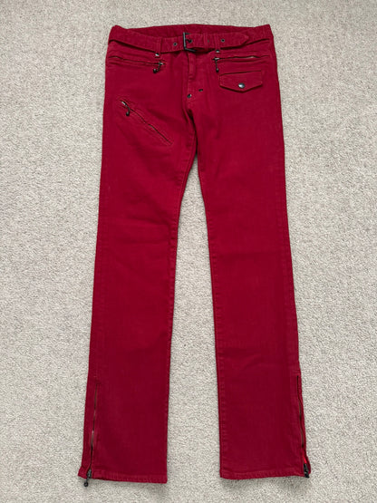 SS05 Number (N)ine "Nightcrawler" Belted Zipper Denim Jeans