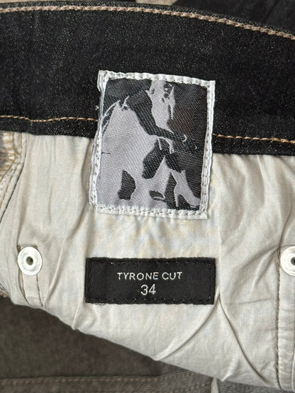FW21 Rick Owens DRKSHDW Black Foil Waxed Tyrone Denim Jeans