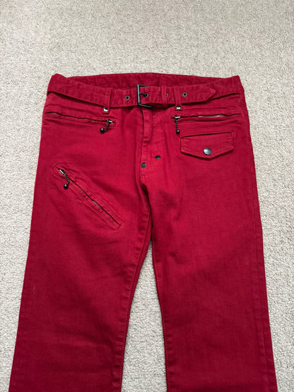 SS05 Number (N)ine "Nightcrawler" Belted Zipper Denim Jeans