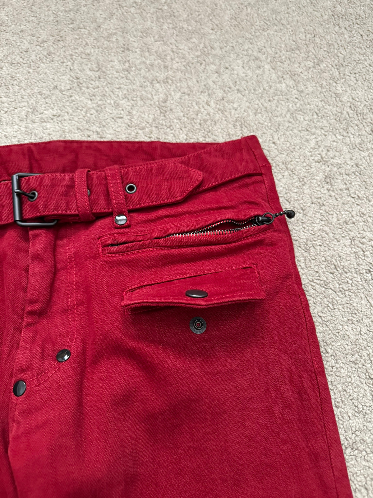 SS05 Number (N)ine "Nightcrawler" Belted Zipper Denim Jeans