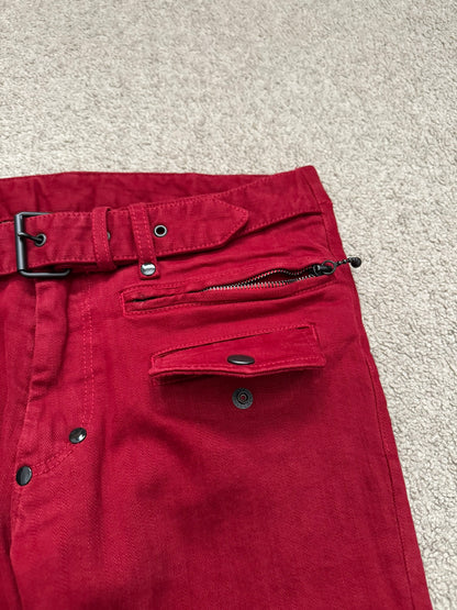 SS05 Number (N)ine "Nightcrawler" Belted Zipper Denim Jeans