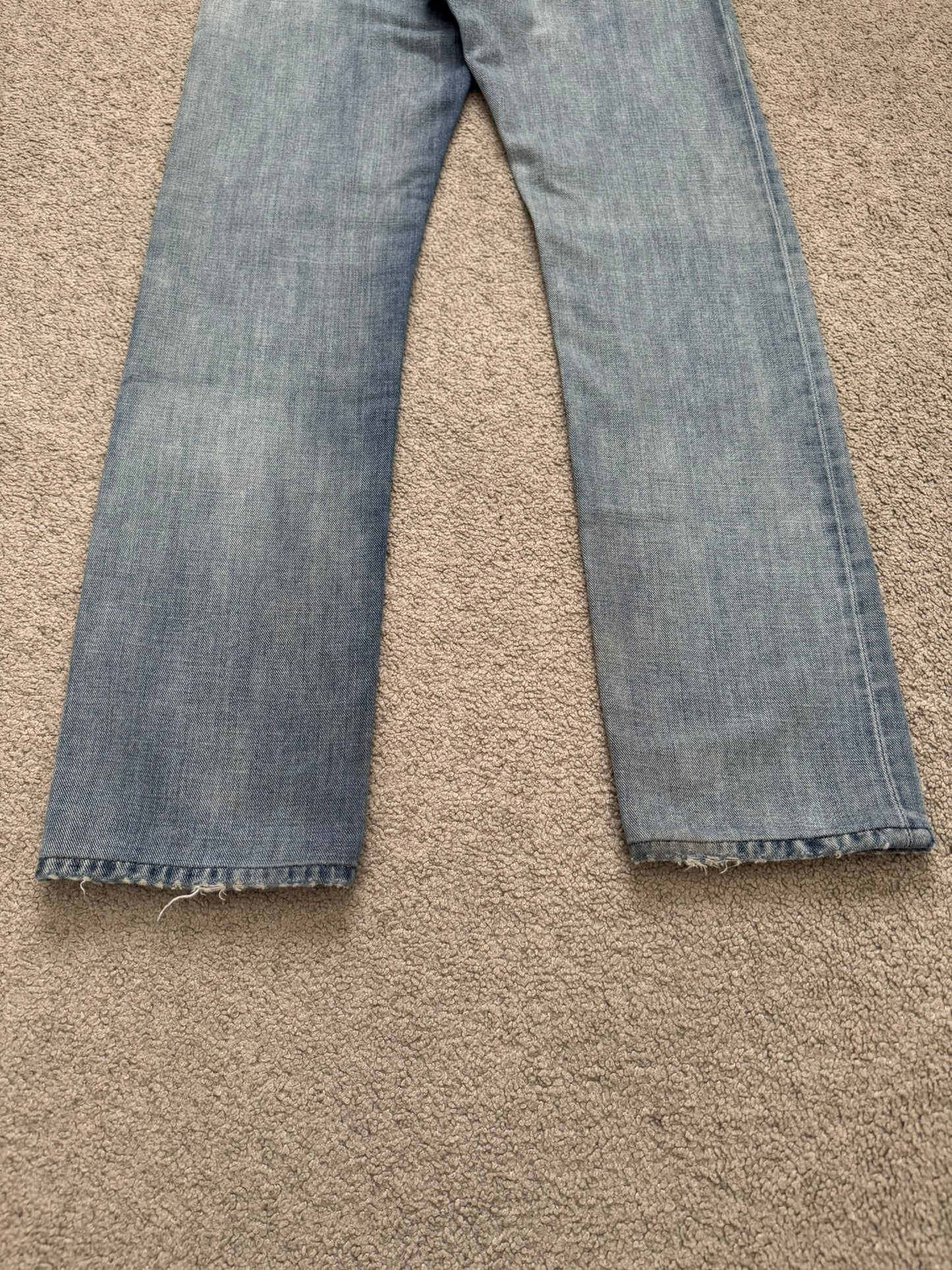 SS08 Dior Homme by Kris Van Assche Light Washed Blue Silver Denim Jeans