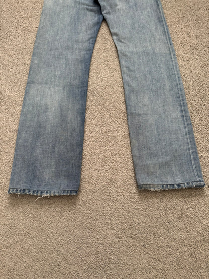 SS08 Dior Homme by Kris Van Assche Light Washed Blue Silver Denim Jeans