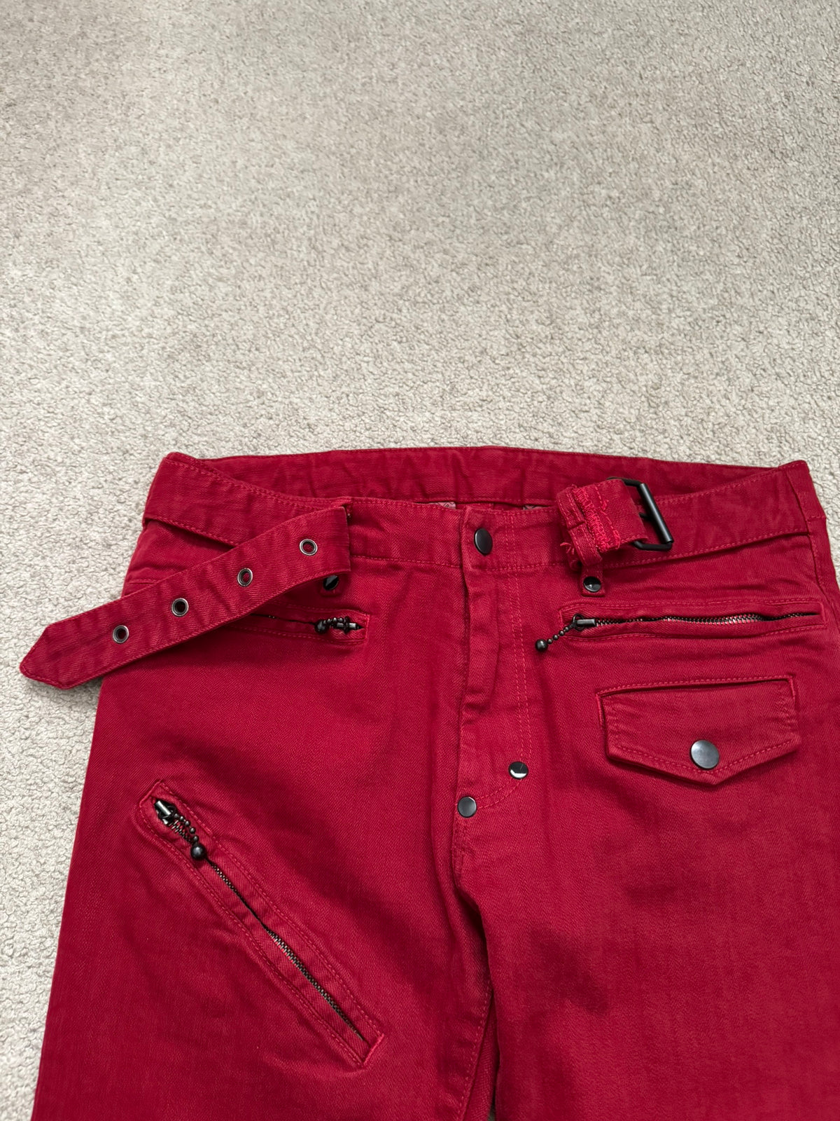 SS05 Number (N)ine "Nightcrawler" Belted Zipper Denim Jeans
