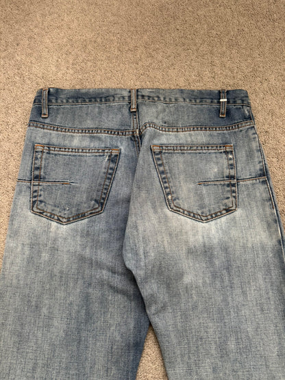 SS08 Dior Homme by Kris Van Assche Light Washed Blue Silver Denim Jeans