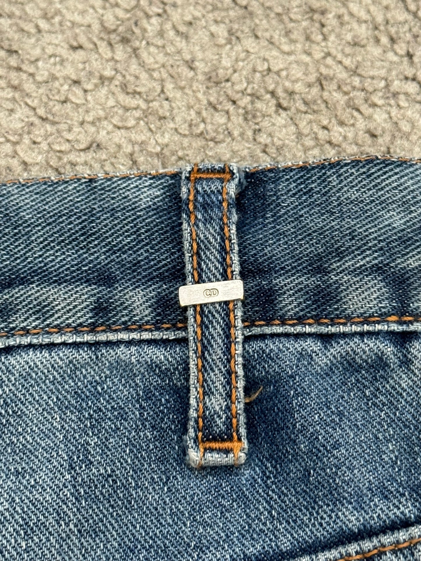 SS08 Dior Homme by Kris Van Assche Light Washed Blue Silver Denim Jeans