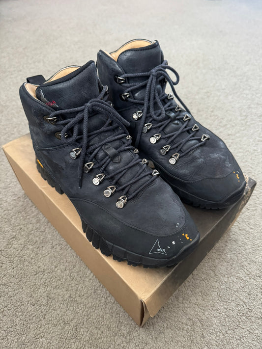 ROA Paint Splatter Andreas Leather Lace Up Hiking Boots