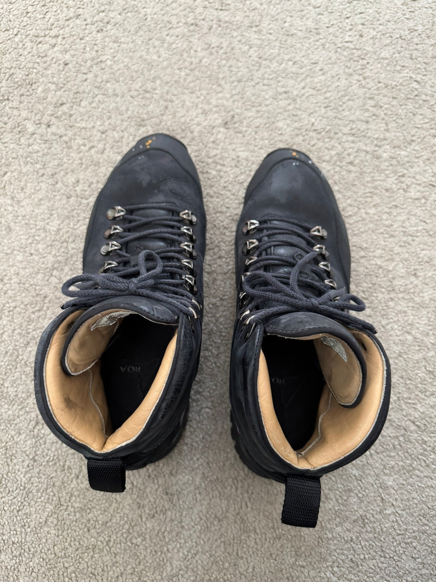 ROA Paint Splatter Andreas Leather Lace Up Hiking Boots