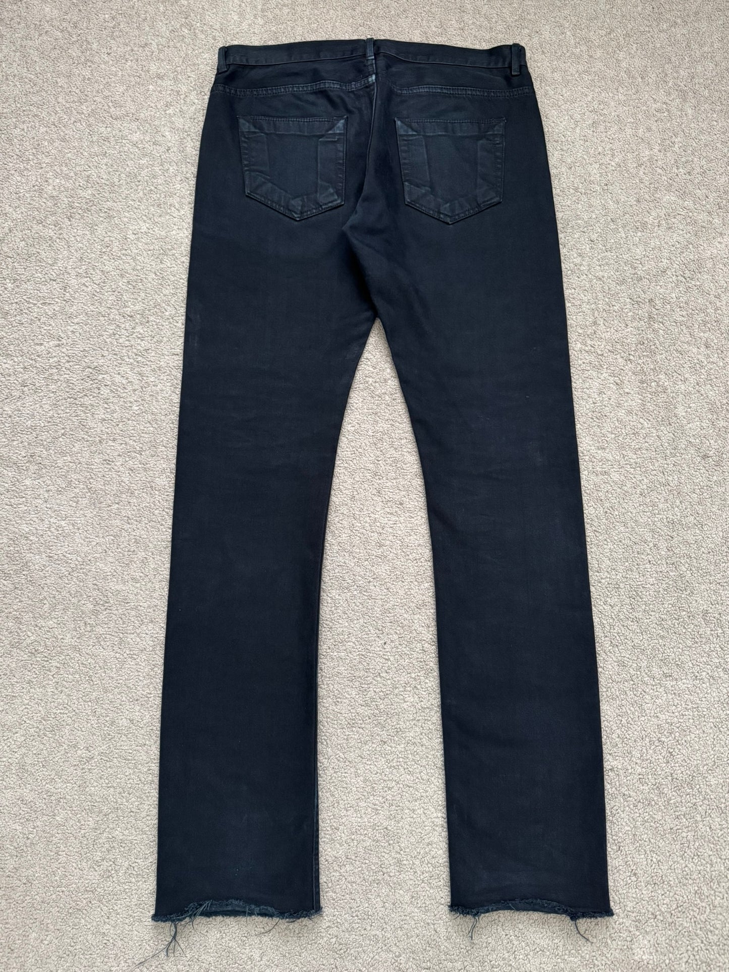 FW14 Rick Owens DRKSHDW Coated Wax Detroit Cut Denim Jeans