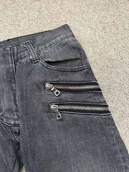 FW11 Balmain by Christophe Decarnin 4 Zip Biker Denim Jeans
