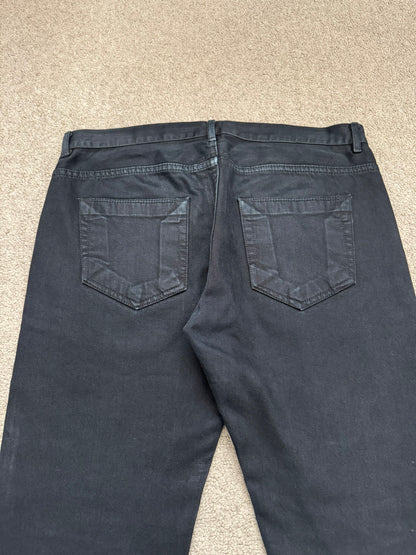 FW14 Rick Owens DRKSHDW Coated Wax Detroit Cut Denim Jeans