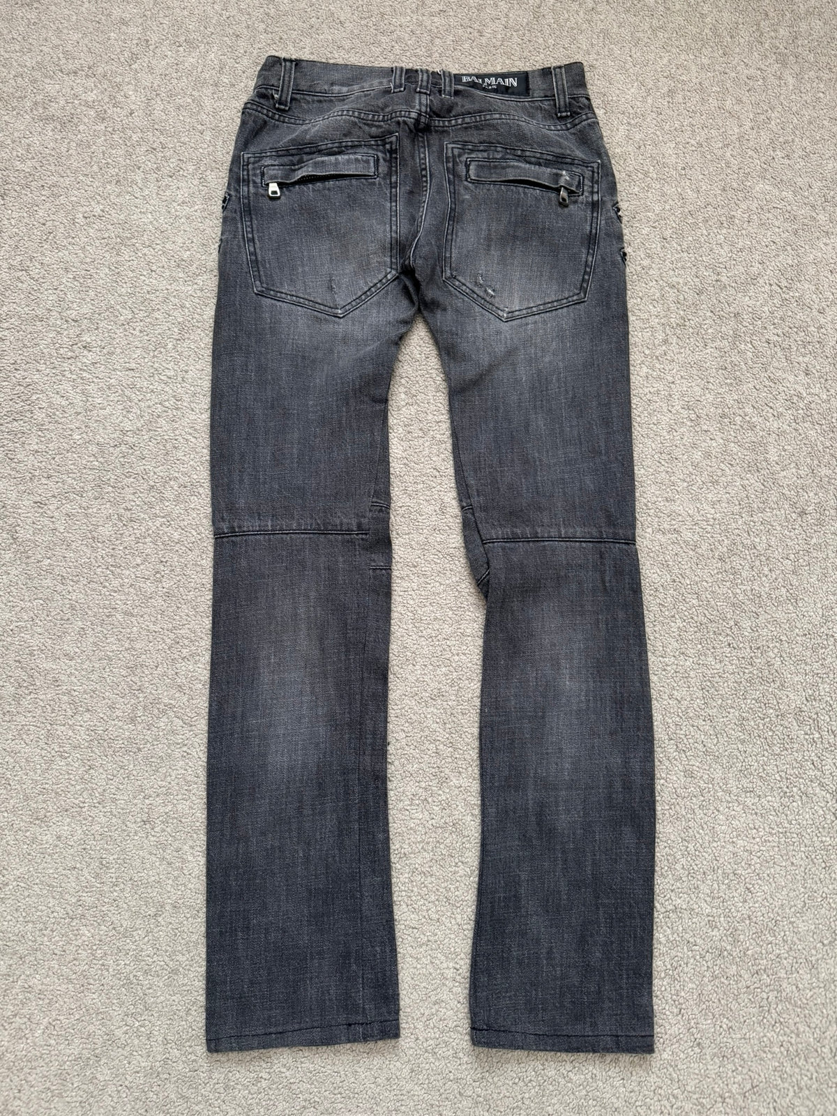 FW11 Balmain by Christophe Decarnin 4 Zip Biker Denim Jeans