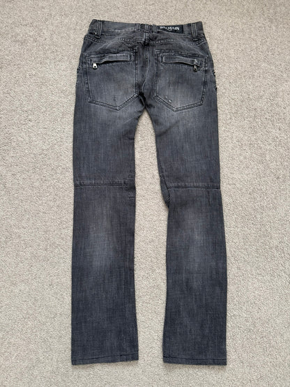 FW11 Balmain by Christophe Decarnin 4 Zip Biker Denim Jeans