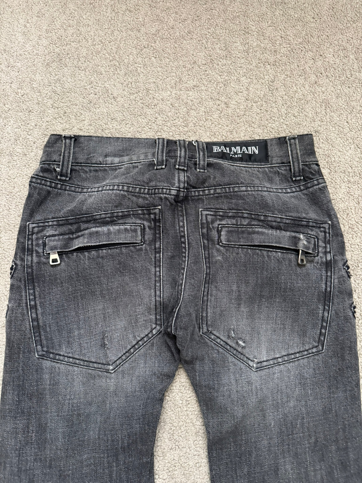 FW11 Balmain by Christophe Decarnin 4 Zip Biker Denim Jeans