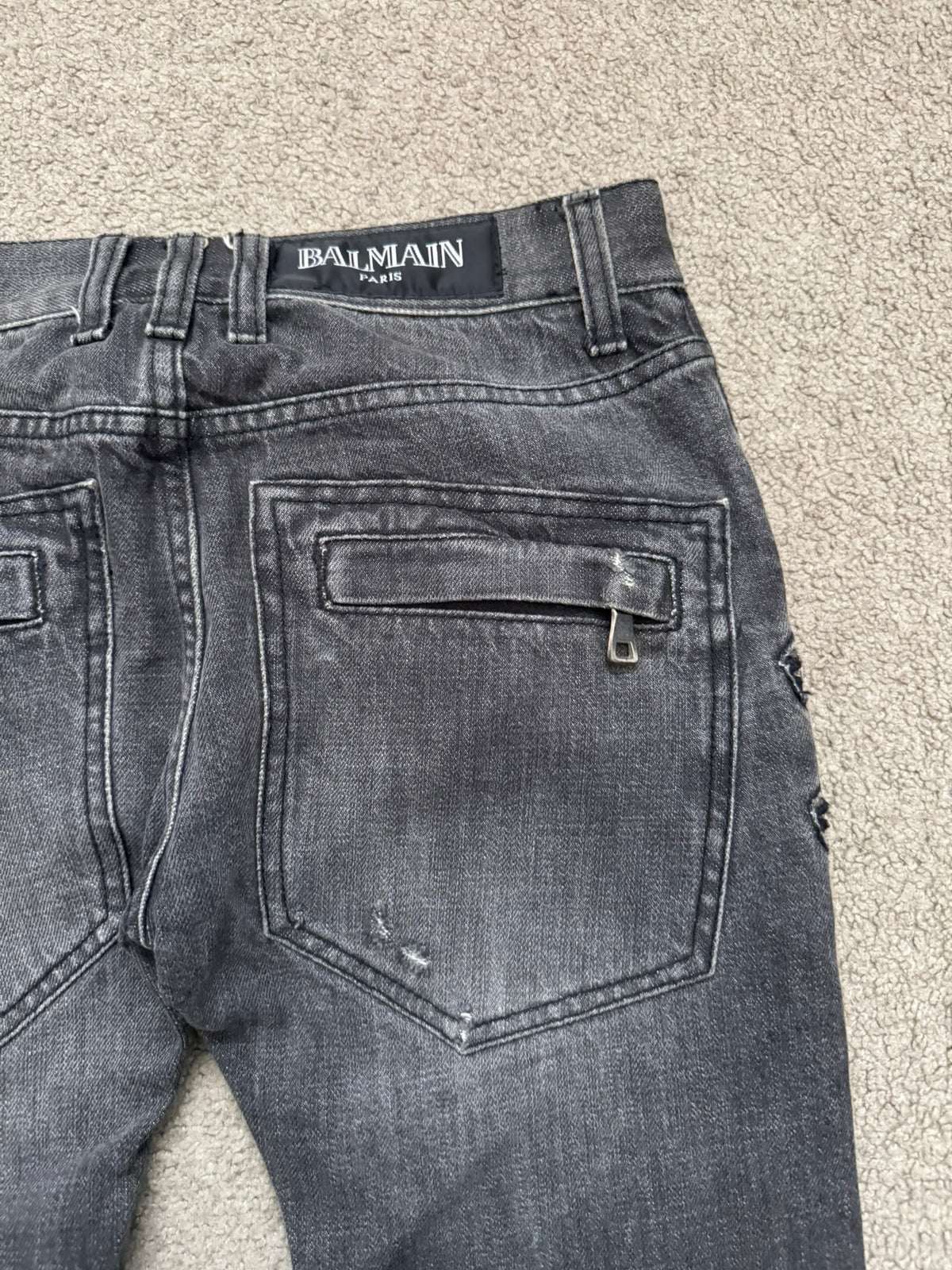 FW11 Balmain by Christophe Decarnin 4 Zip Biker Denim Jeans