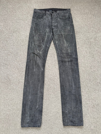 AW08 Dior Homme by Kris Van Assche Batik Wash Spiderweb Denim Jeans