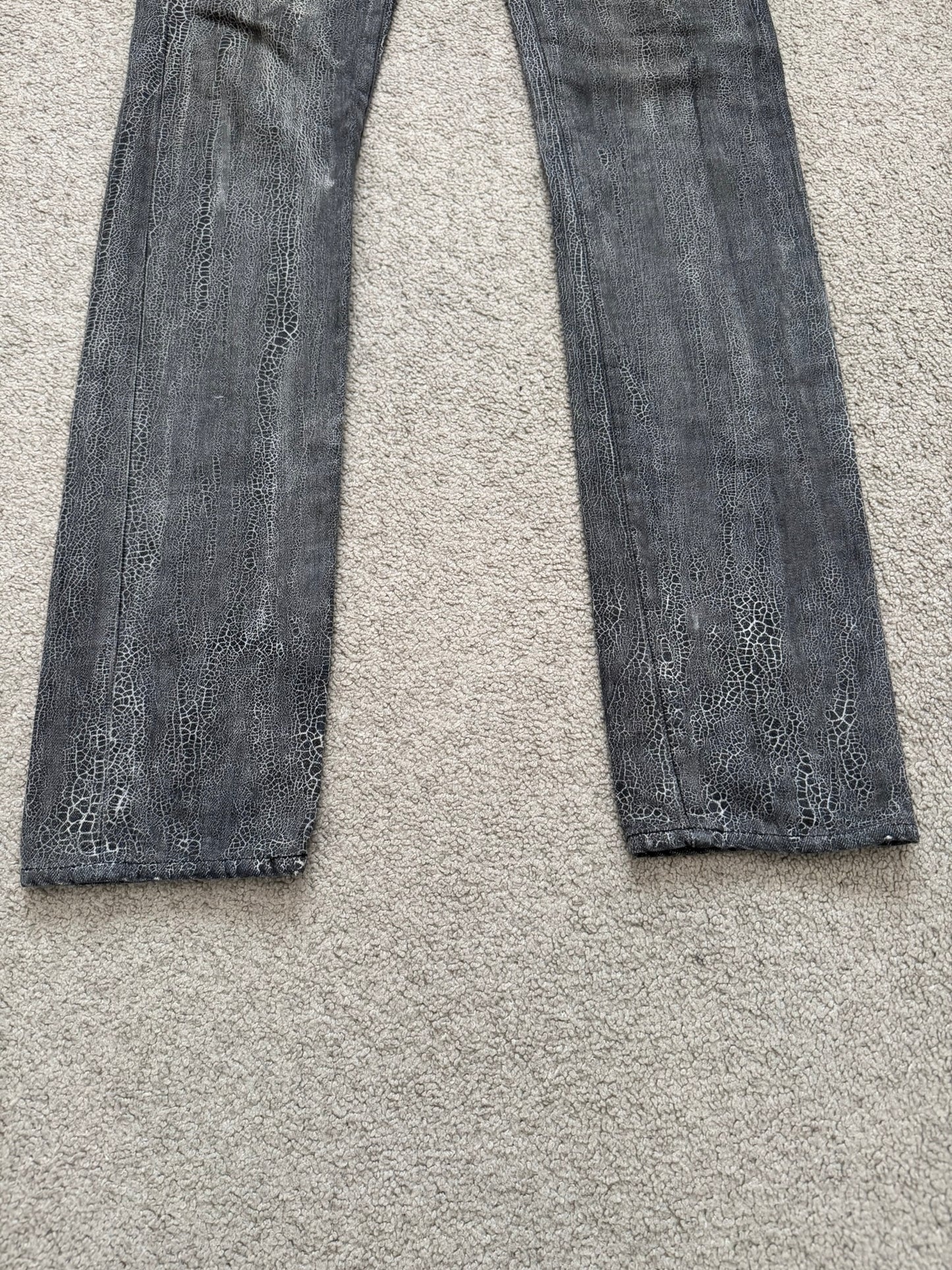 AW08 Dior Homme by Kris Van Assche Batik Wash Spiderweb Denim Jeans
