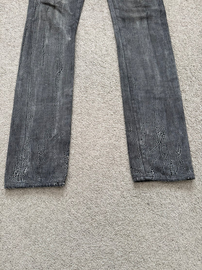 AW08 Dior Homme by Kris Van Assche Batik Wash Spiderweb Denim Jeans