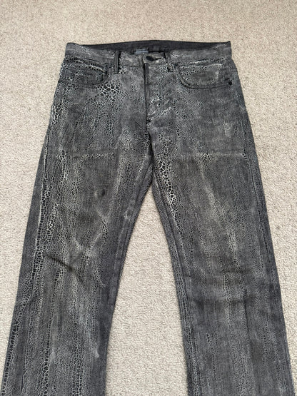 AW08 Dior Homme by Kris Van Assche Batik Wash Spiderweb Denim Jeans