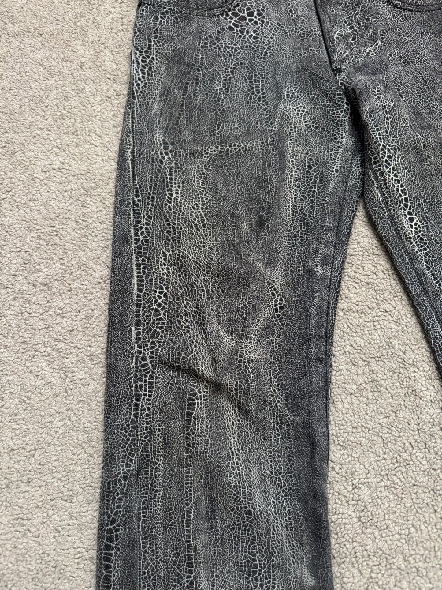 AW08 Dior Homme by Kris Van Assche Batik Wash Spiderweb Denim Jeans