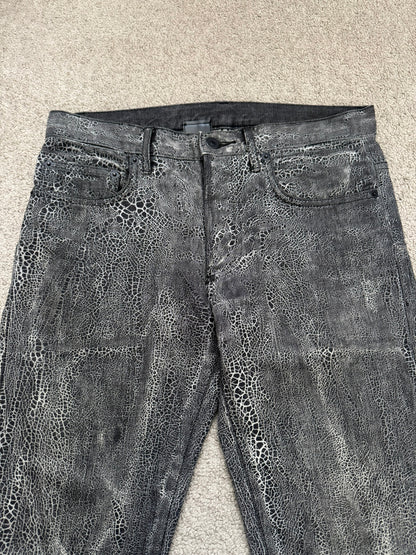 AW08 Dior Homme by Kris Van Assche Batik Wash Spiderweb Denim Jeans