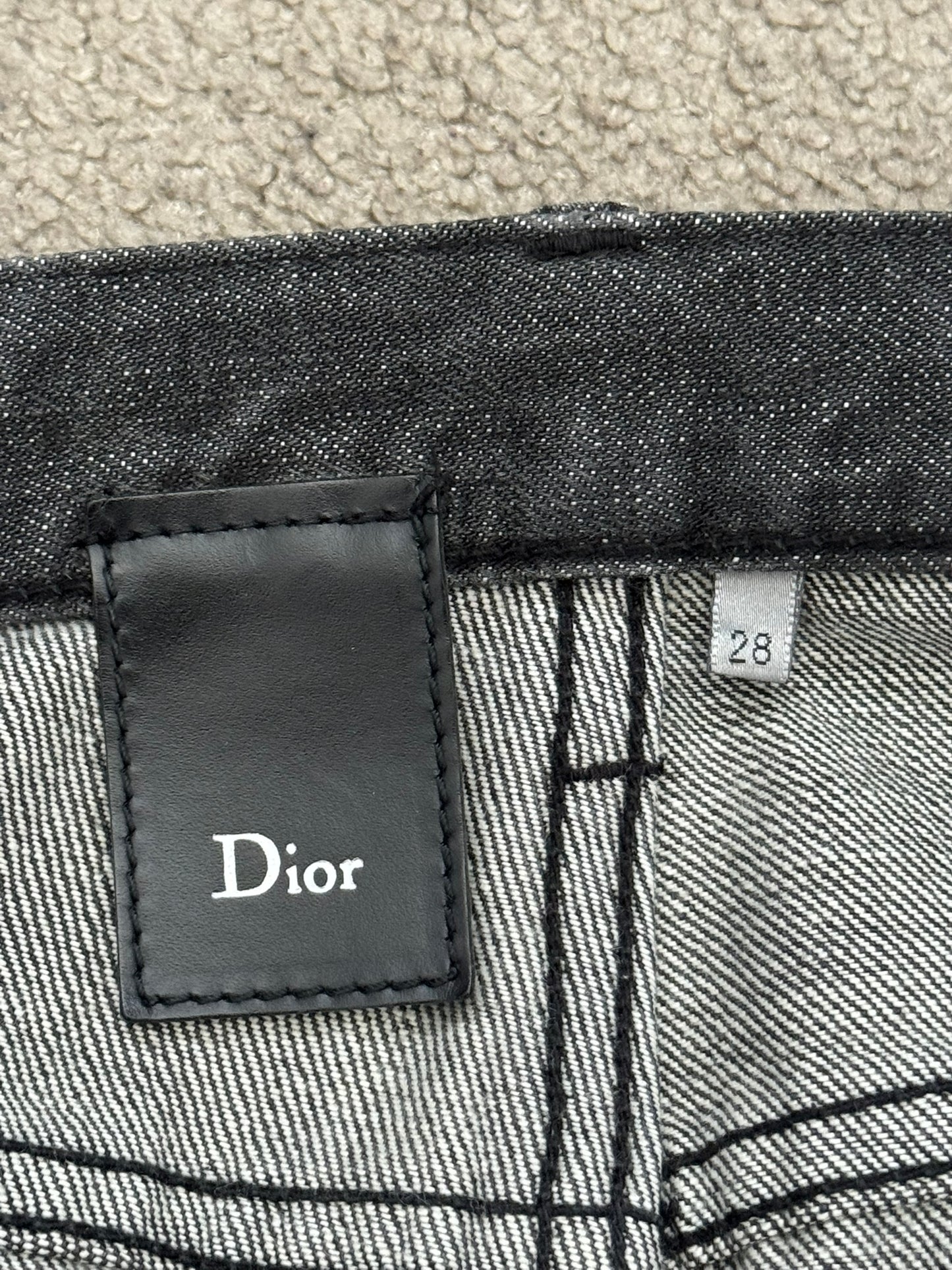 AW08 Dior Homme by Kris Van Assche Batik Wash Spiderweb Denim Jeans