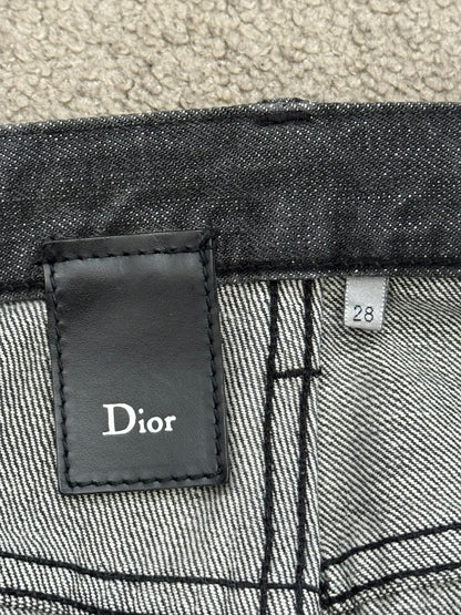 AW08 Dior Homme by Kris Van Assche Batik Wash Spiderweb Denim Jeans
