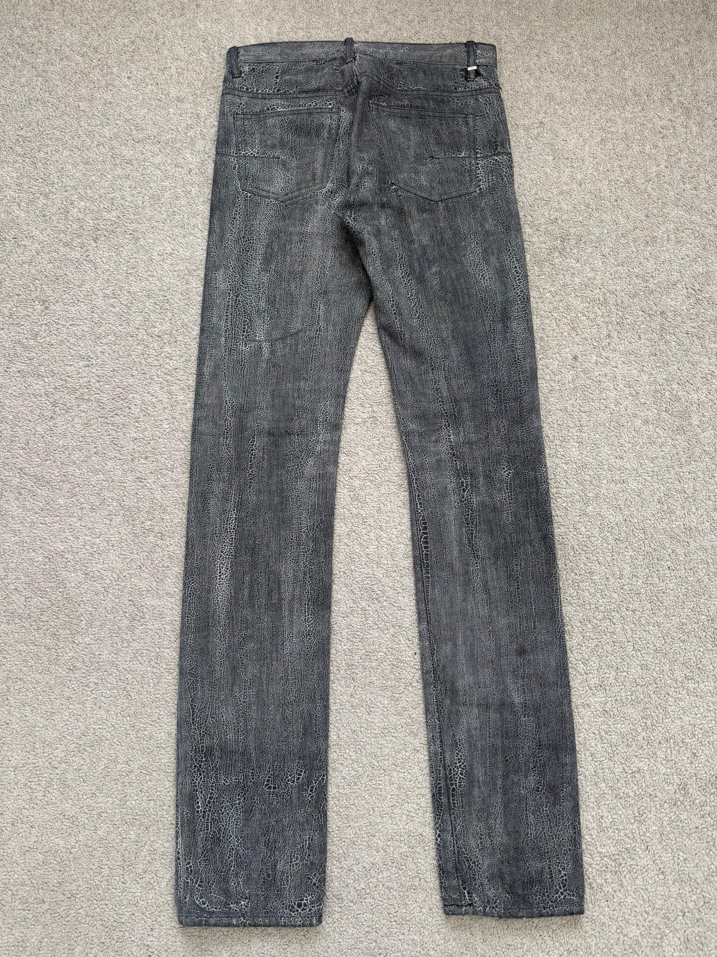 AW08 Dior Homme by Kris Van Assche Batik Wash Spiderweb Denim Jeans